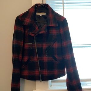 What Goes Around Comes Around red and black plaid jacket MEDIUM
